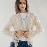 Mesh Cardigan Off White