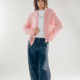 Mesh Cardigan Pink