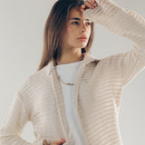 Mesh Cardigan Off White