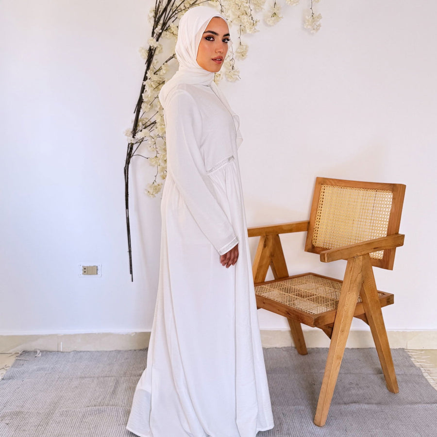 - AB Essential Women Wear - Asila White Abaya