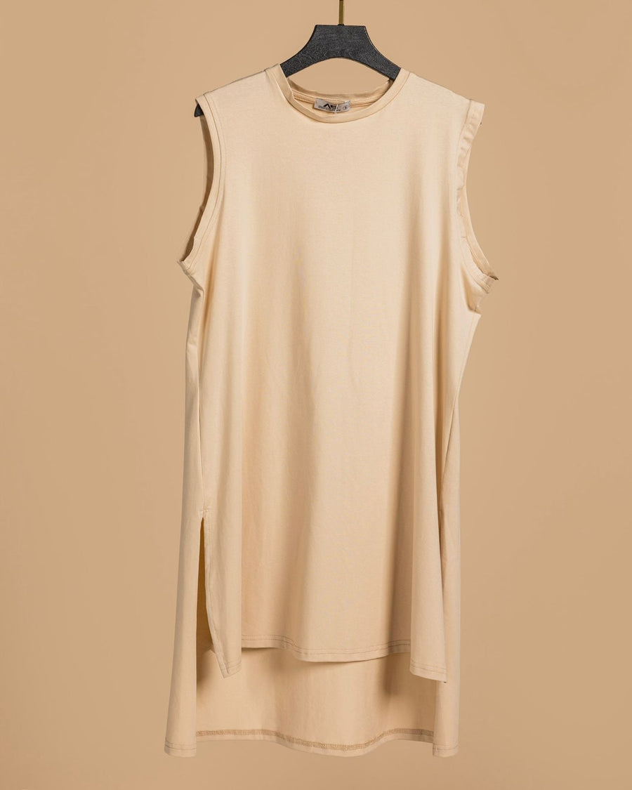 - AB Essential Women Wear - Basic Sleeveless Top Beige