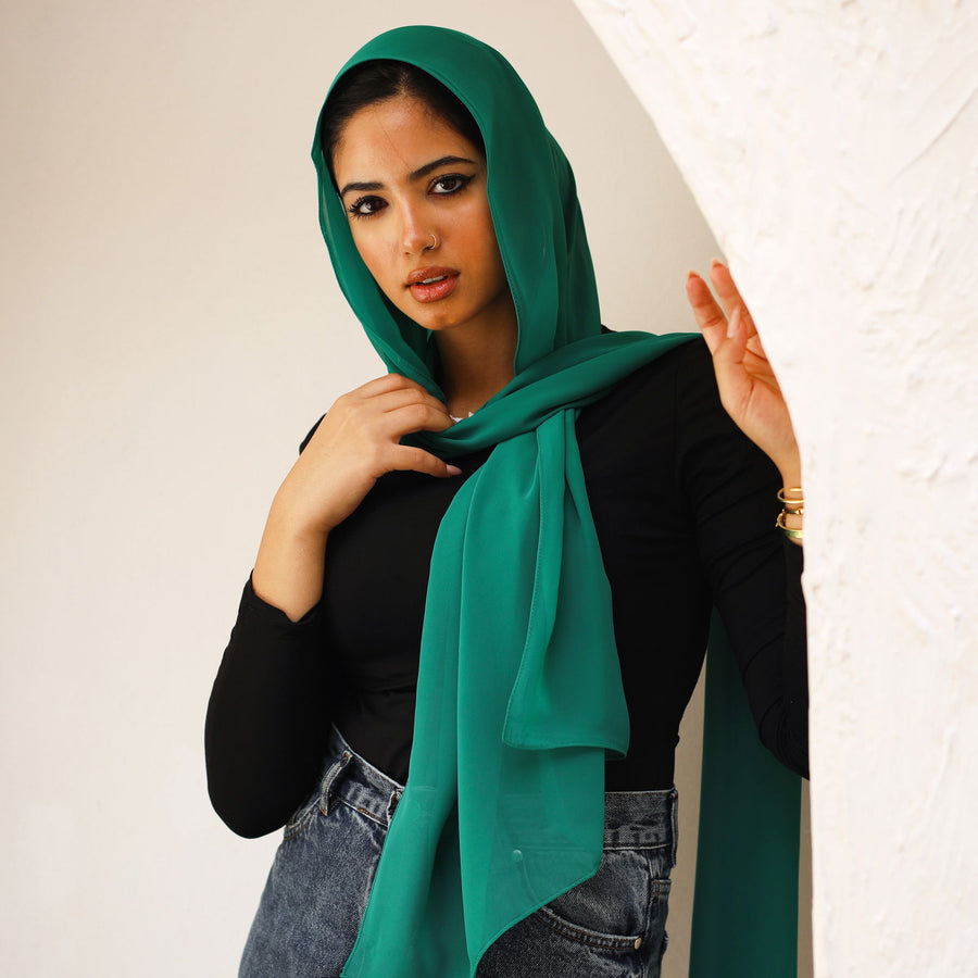 - AB Essential Women Wear - Emerald Chiffon scarf