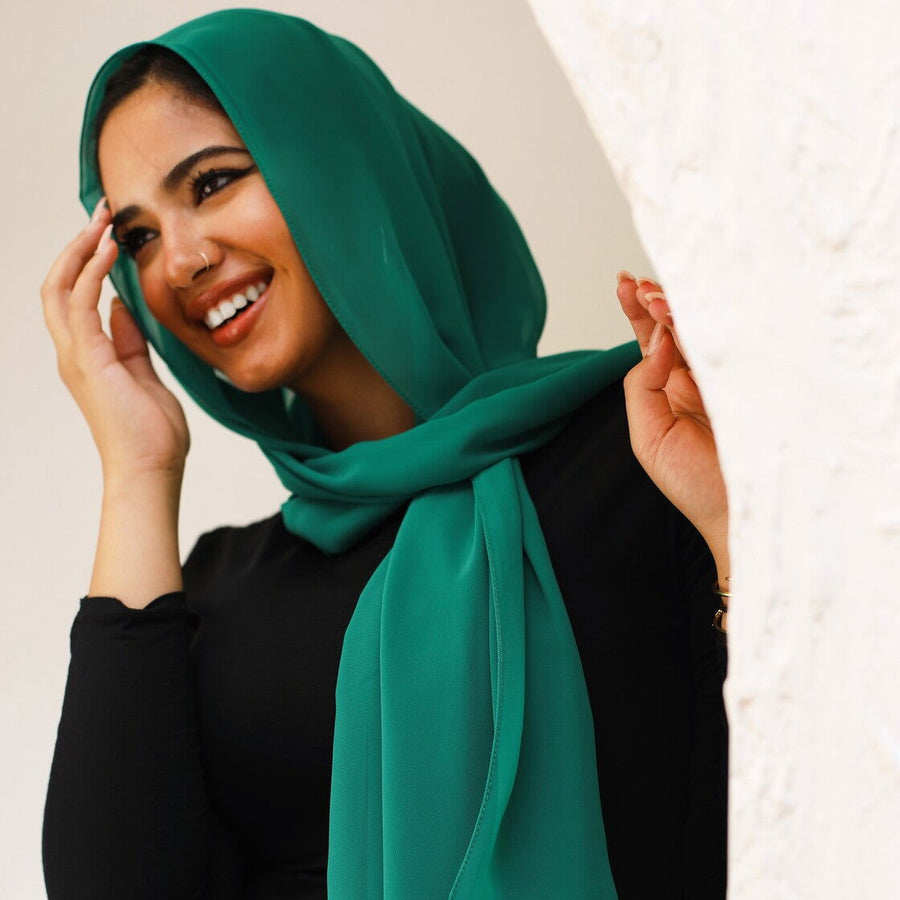 - AB Essential Women Wear - Emerald Chiffon scarf