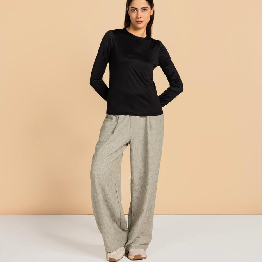 - AB Essential Women Wear - Essential Linen Pants Greish