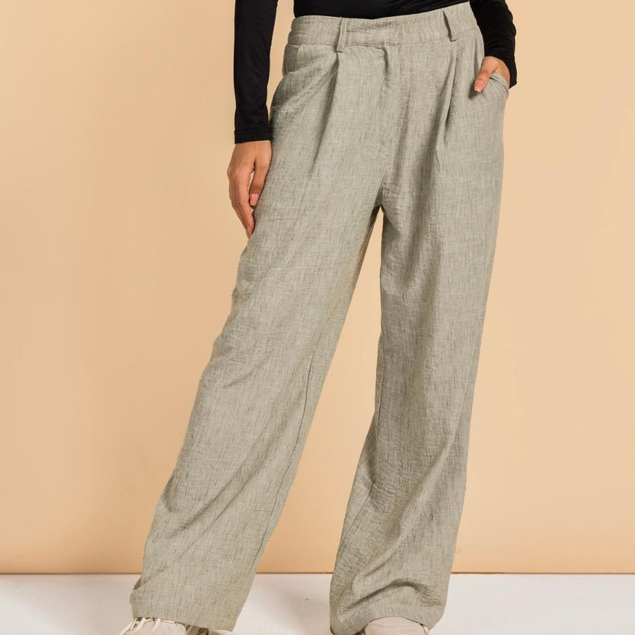 - AB Essential Women Wear - Essential Linen Pants Greish