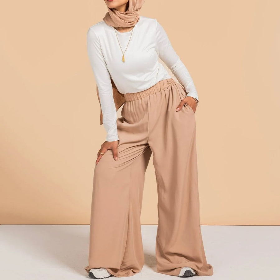 - AB Essential Women Wear - Flair Pants Beige