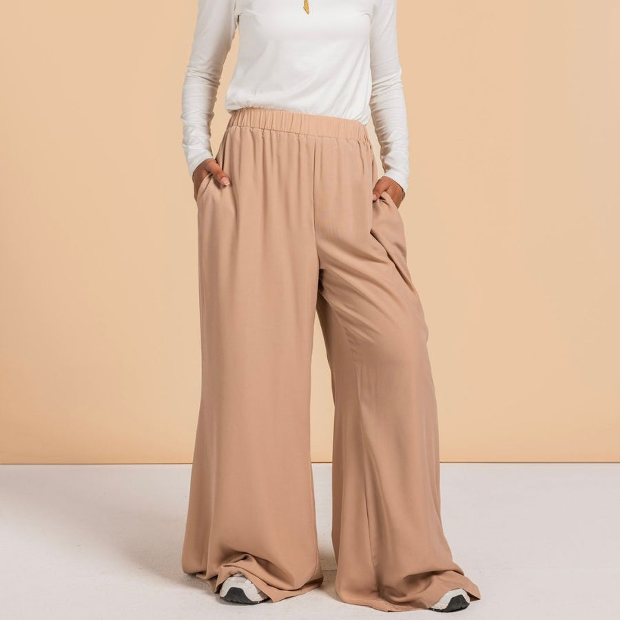 - AB Essential Women Wear - Flair Pants Beige