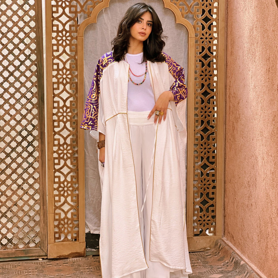 - AB Essential Women Wear - Gold Purple Kaftan