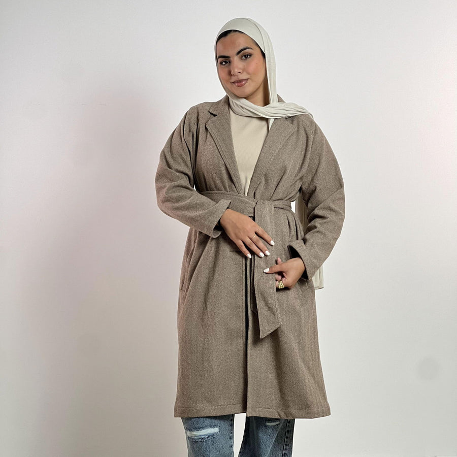 - AB Essential Women Wear - Oversized Wool Coat Brown