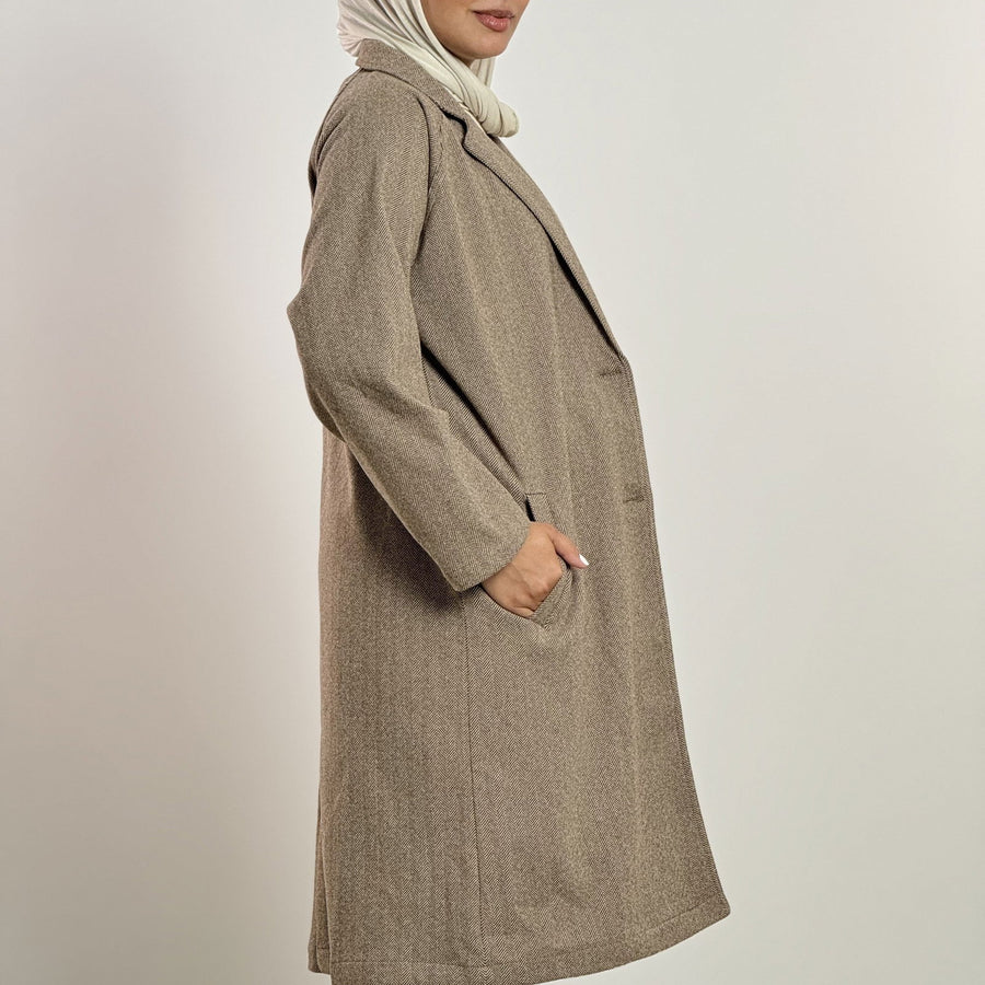 - AB Essential Women Wear - Oversized Wool Coat Brown