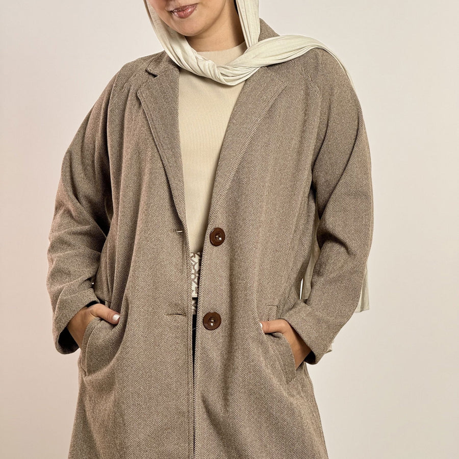 - AB Essential Women Wear - Oversized Wool Coat Brown