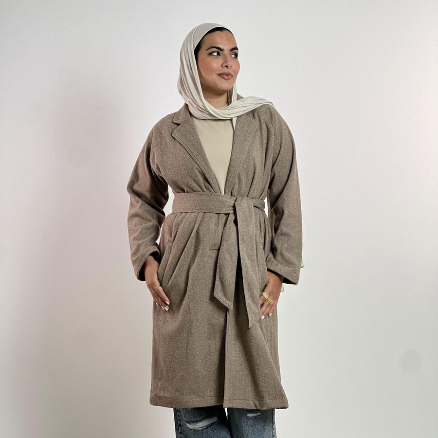 - AB Essential Women Wear - Oversized Wool Coat Brown