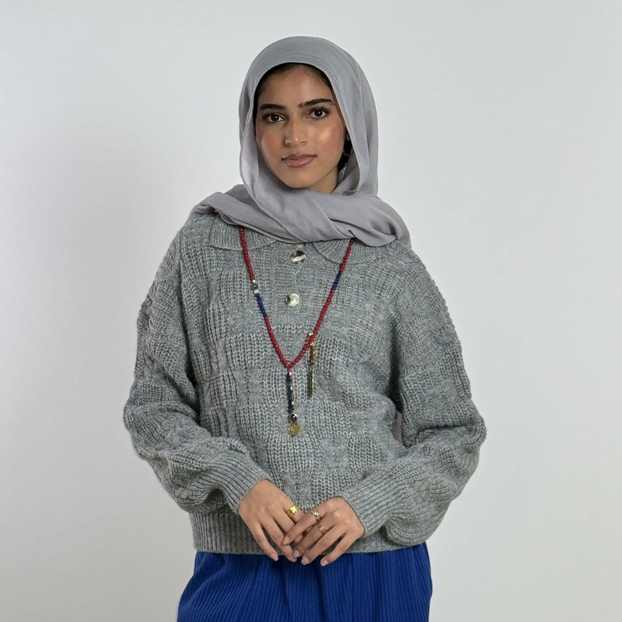 - AB Essential Women Wear - Polo Pullover - Grey