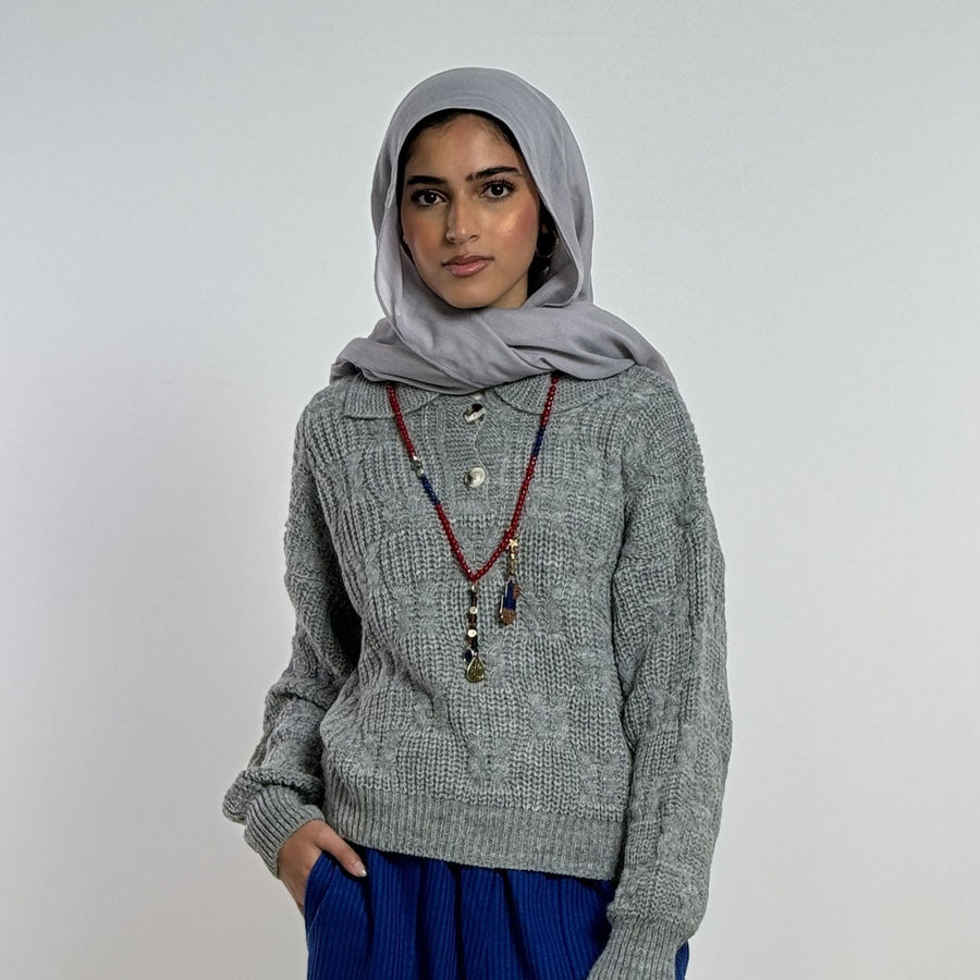 - AB Essential Women Wear - Polo Pullover - Grey