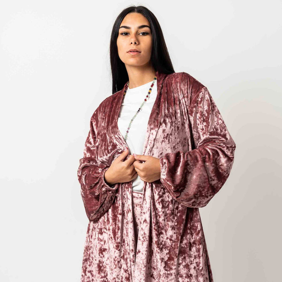 - AB Essential Women Wear - Velvet Cardigan Rose