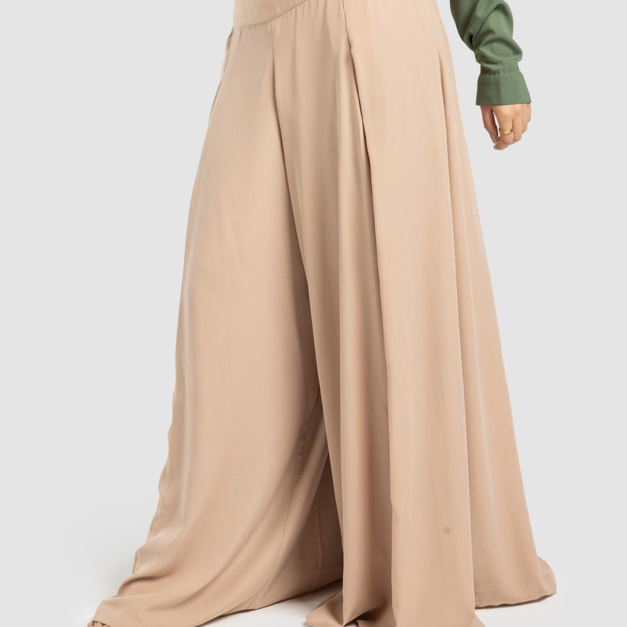 - AB Essential Women Wear - Wide Leg Pants Beige