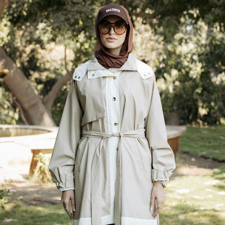 - AB Essential Women Wear - Windbreaker Coat Beige