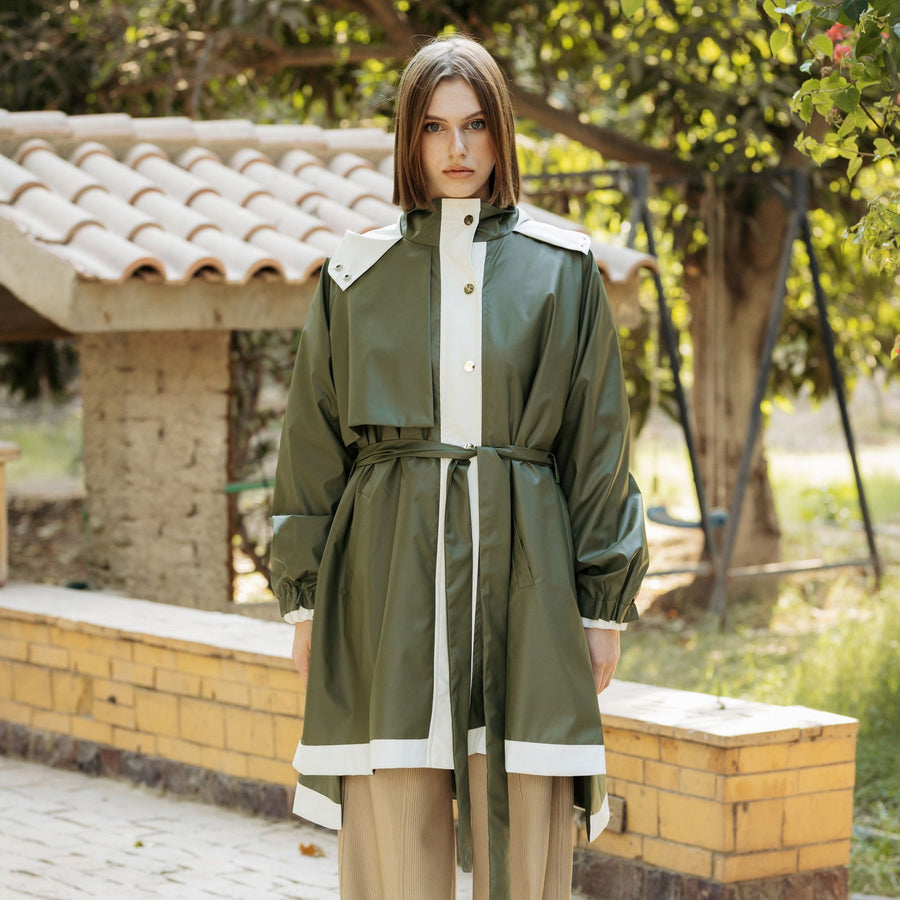 - AB Essential Women Wear - Windbreaker Coat Olive