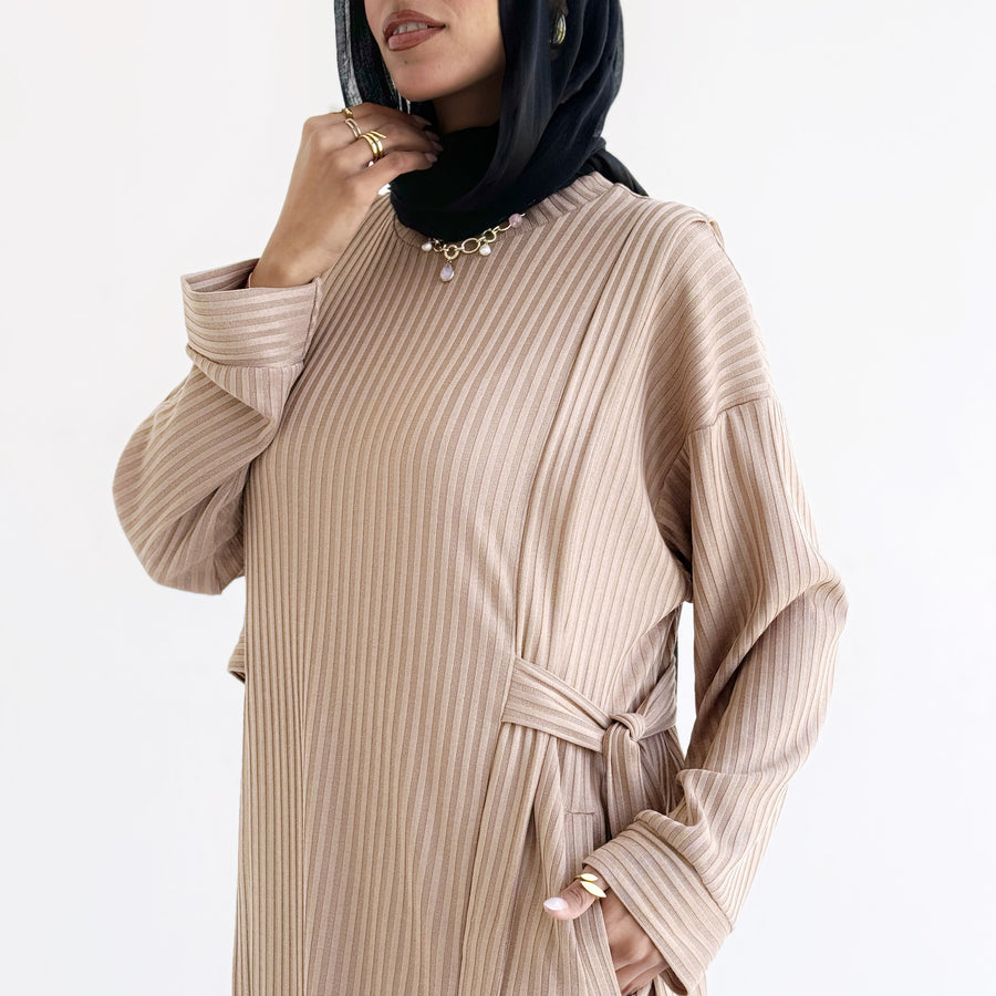 Aicha Abaya Dress Beige