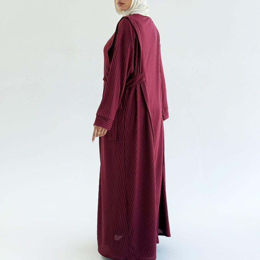 Aicha Abaya Dress Burgundy