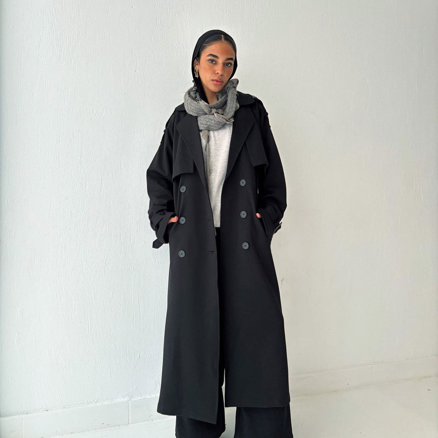 Blacky Trench Coat - AB Essential Women Wear