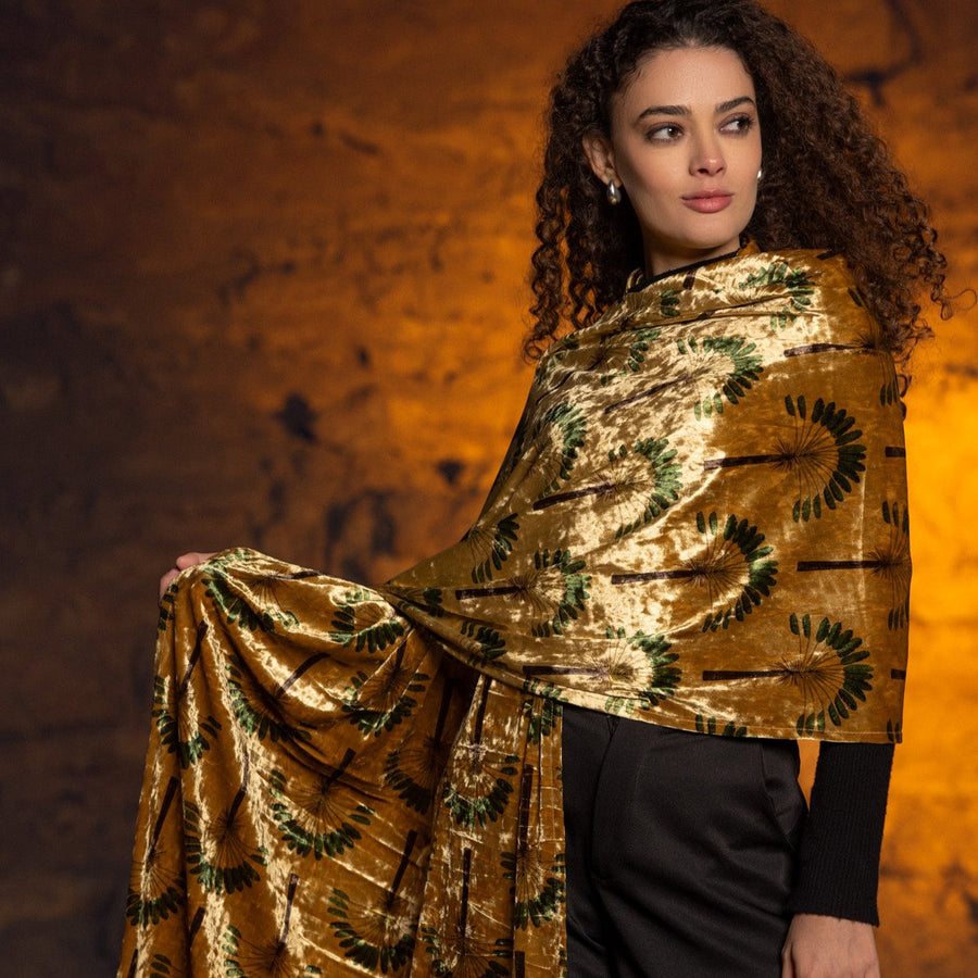 Palm Velvet Scarf - AB Essential Women Wear