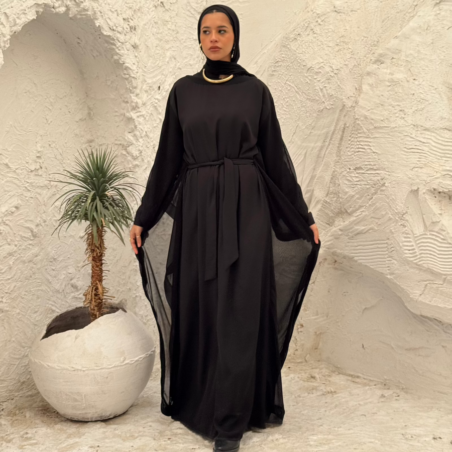 Rawnak Abaya Black - AB Essential Women Wear