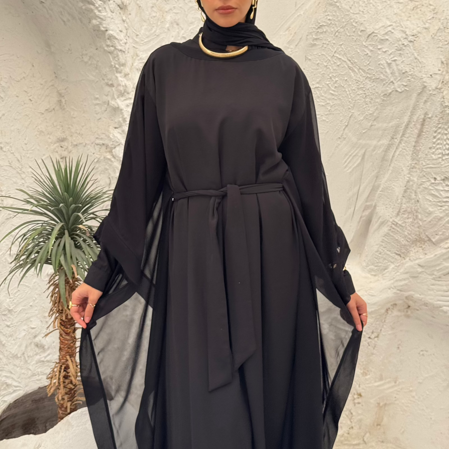 Rawnak Abaya Black - AB Essential Women Wear