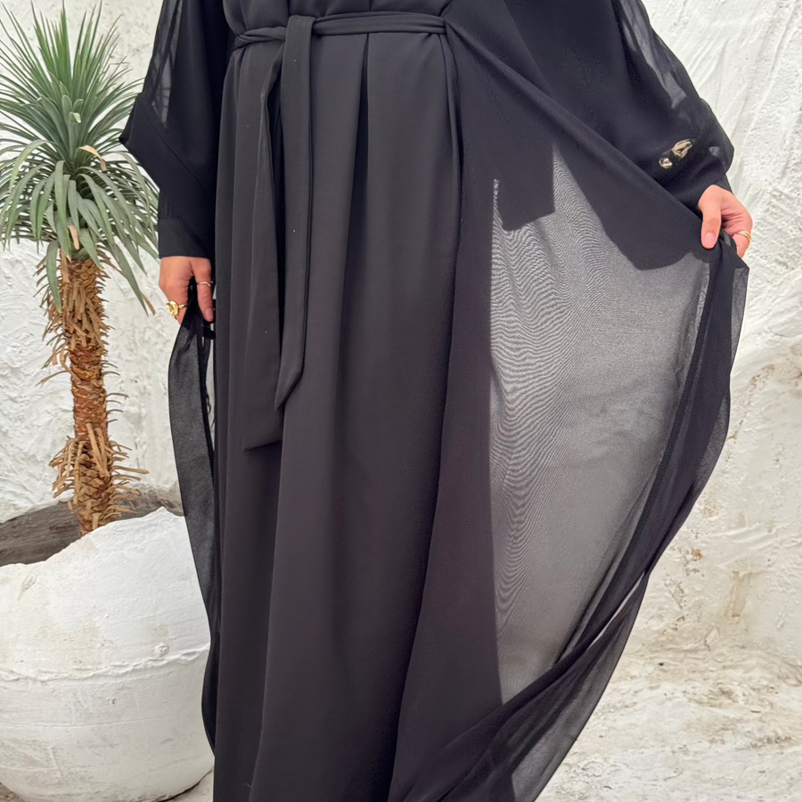 Rawnak Abaya Black - AB Essential Women Wear