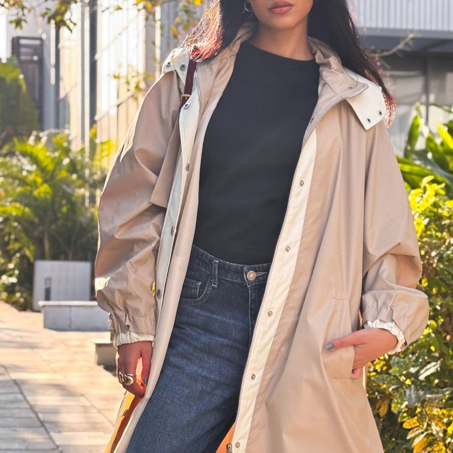 Windbreaker Coat Beige - AB Essential Women Wear