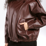Main Leather Jacket Burgundy