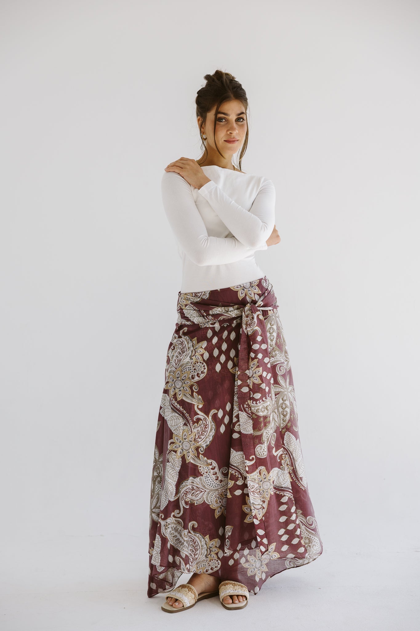 Boho Skirt Burgundy - AB ESSENTIALS