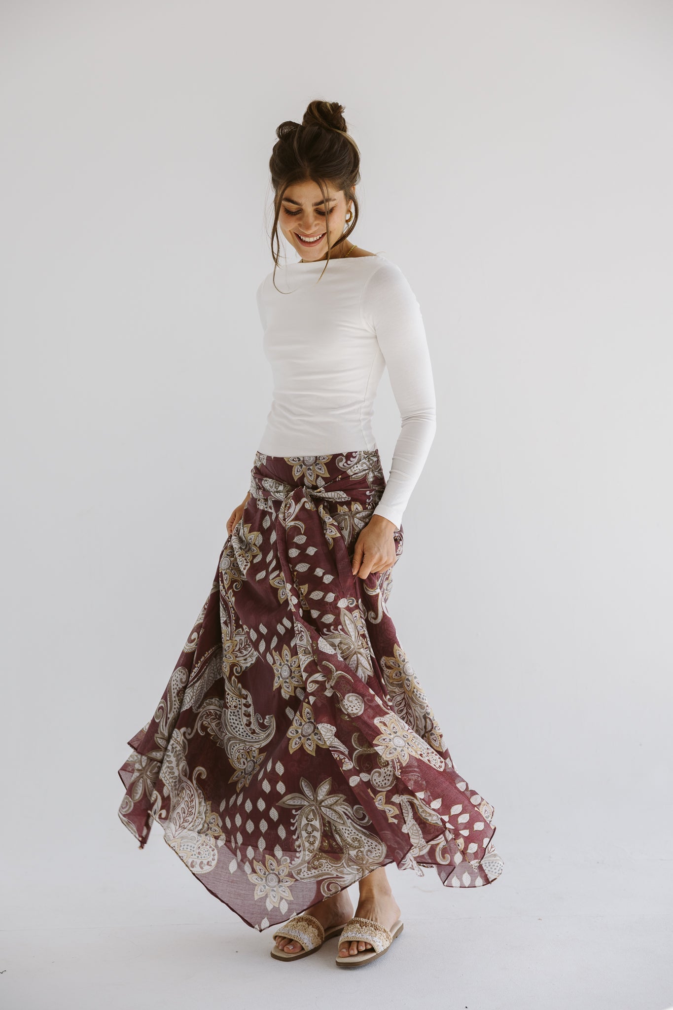 Boho Skirt Burgundy - AB ESSENTIALS