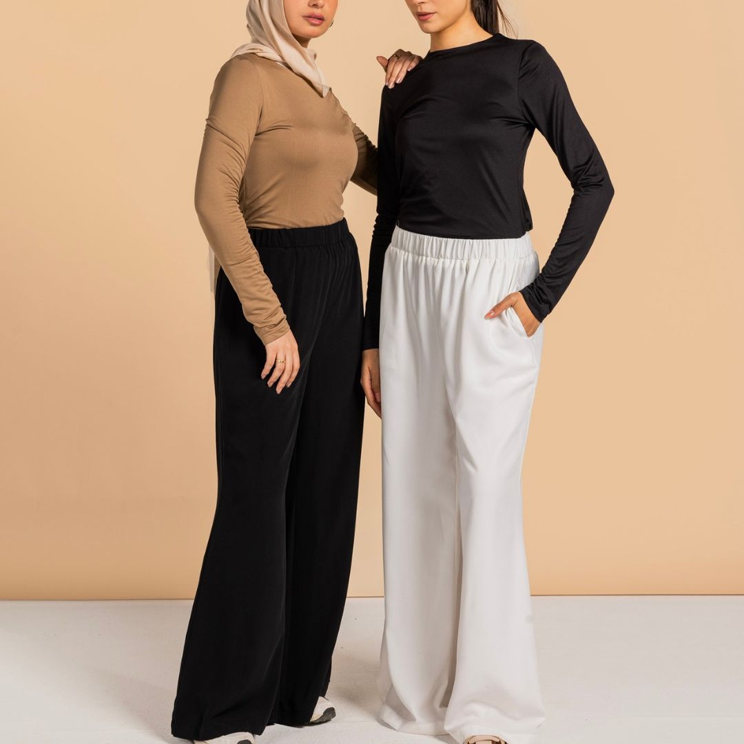Flair Pants White - AB ESSENTIALS