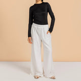 Flair Pants White - AB ESSENTIALS