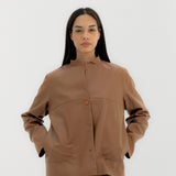 Leather Jacket Camel - AB ESSENTIALS