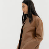 Leather Jacket Camel - AB ESSENTIALS