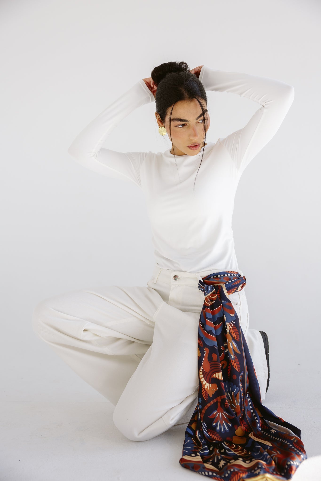 Long Silk Scarf 6 - AB ESSENTIALS