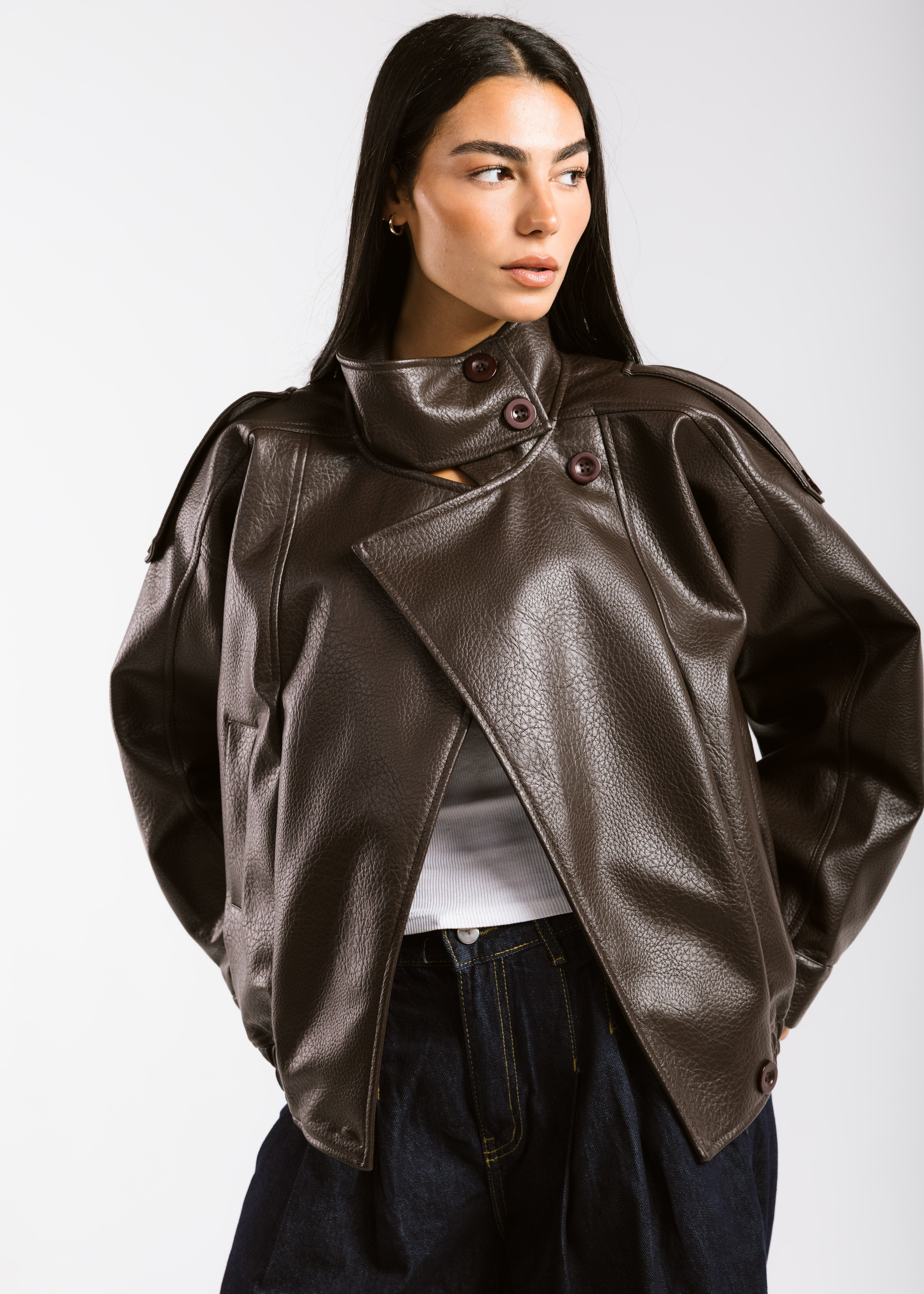Main Leather Jacket Brown - AB ESSENTIALS