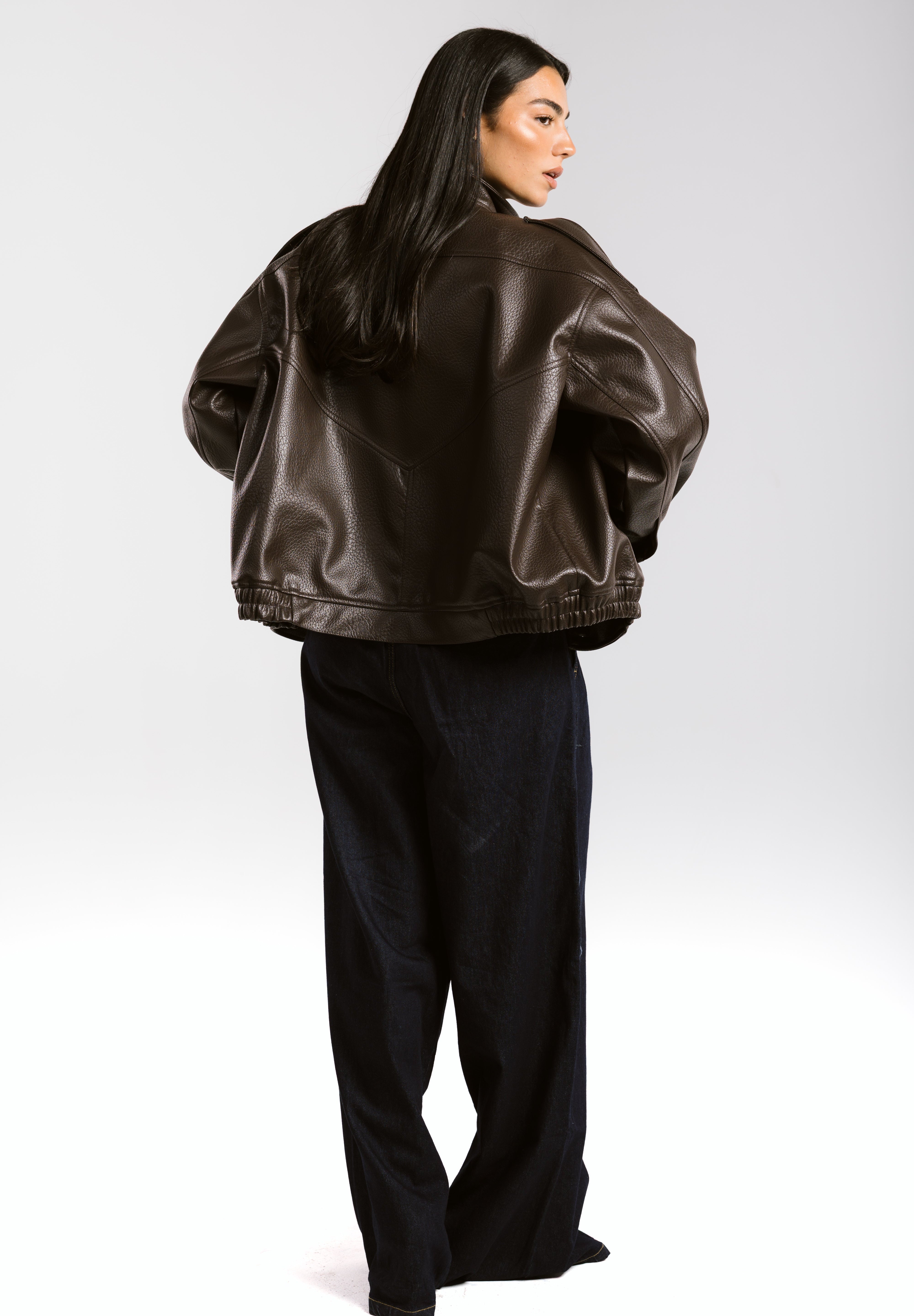 Main Leather Jacket Brown - AB ESSENTIALS
