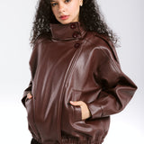 Main Leather Jacket Burgundy - AB ESSENTIALS
