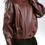 Main Leather Jacket Burgundy - AB ESSENTIALS