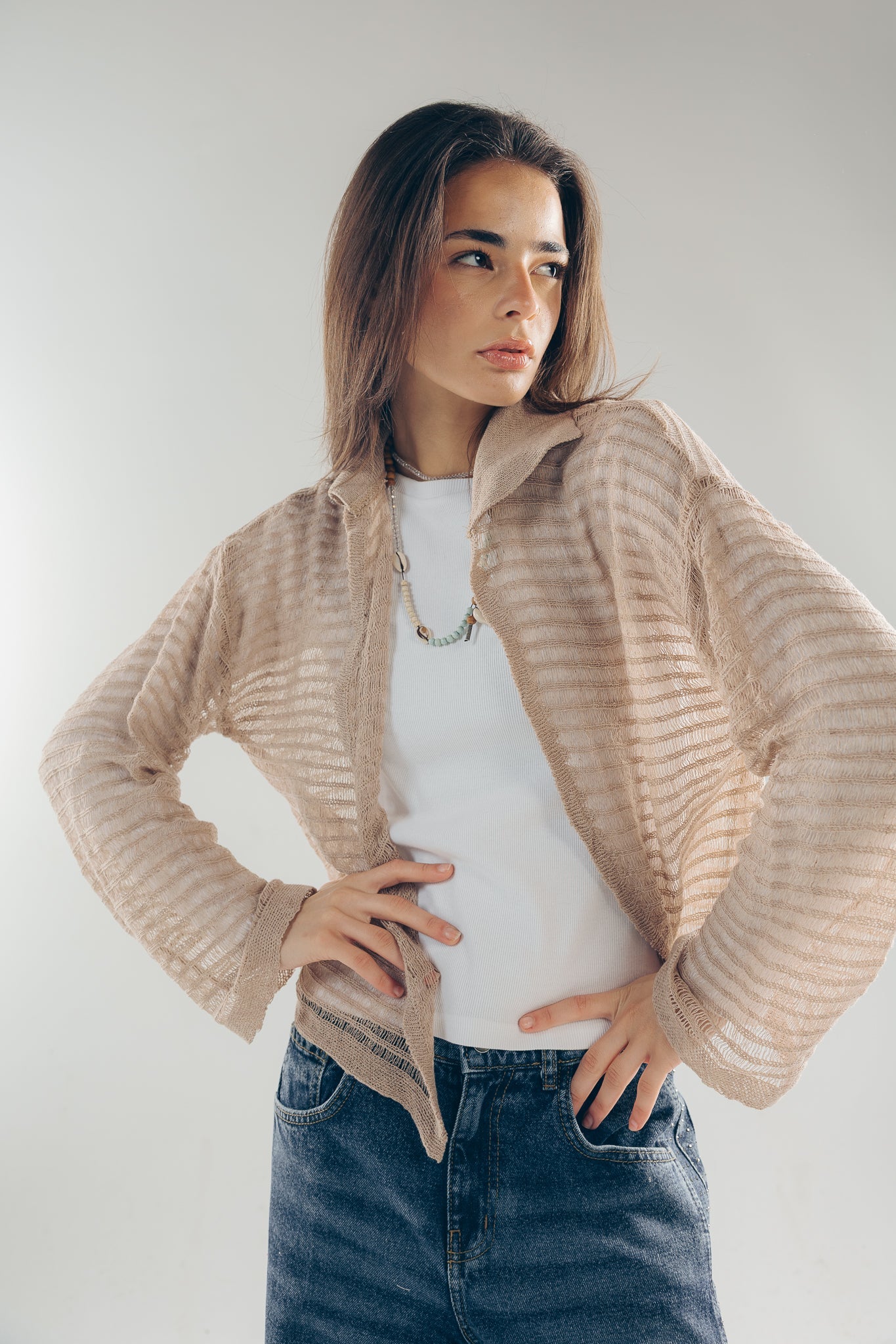 Mesh Cardigan Cafe - AB ESSENTIALS