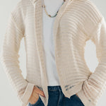 Mesh Cardigan Off White - AB ESSENTIALS