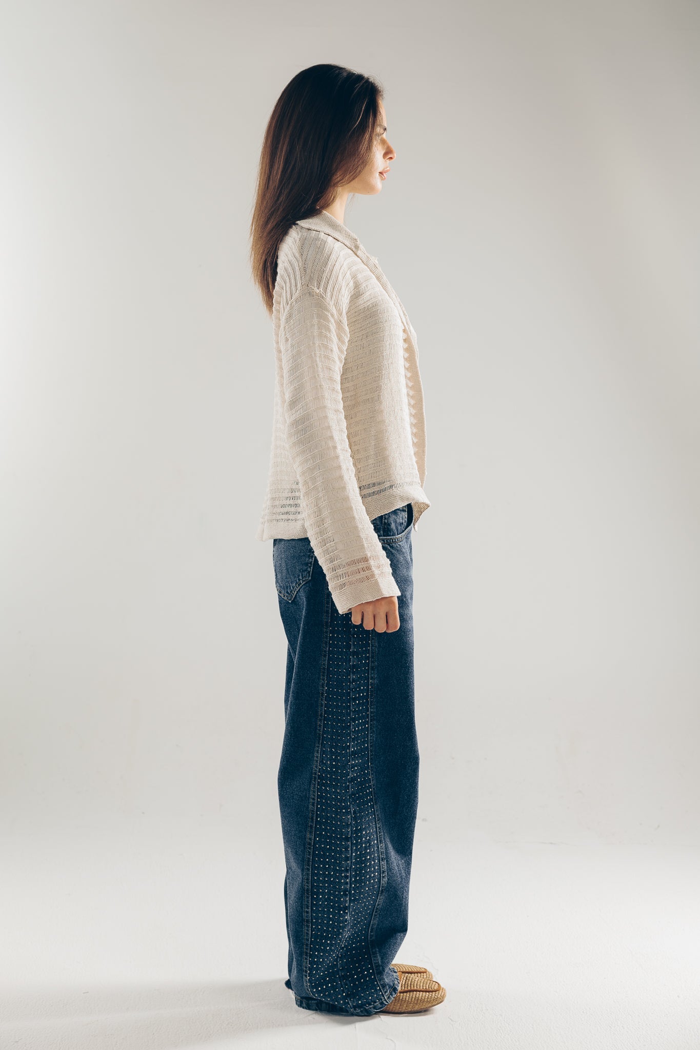 Mesh Cardigan Off White - AB ESSENTIALS