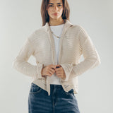 Mesh Cardigan Off White - AB ESSENTIALS