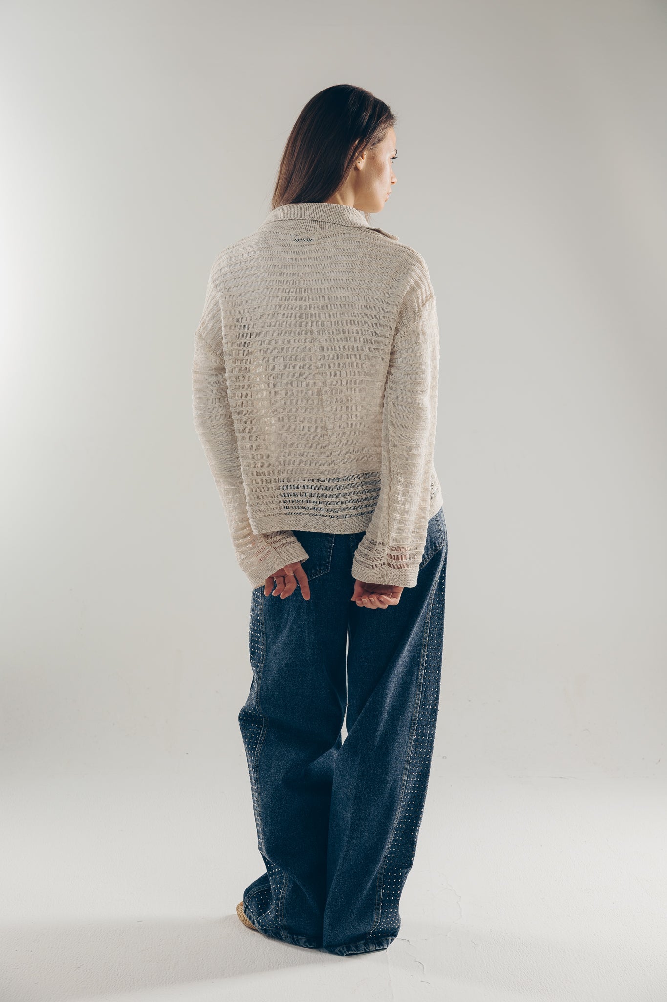 Mesh Cardigan Off White - AB ESSENTIALS
