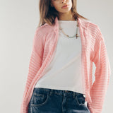 Mesh Cardigan Pink - AB ESSENTIALS