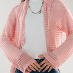 Mesh Cardigan Pink - AB ESSENTIALS
