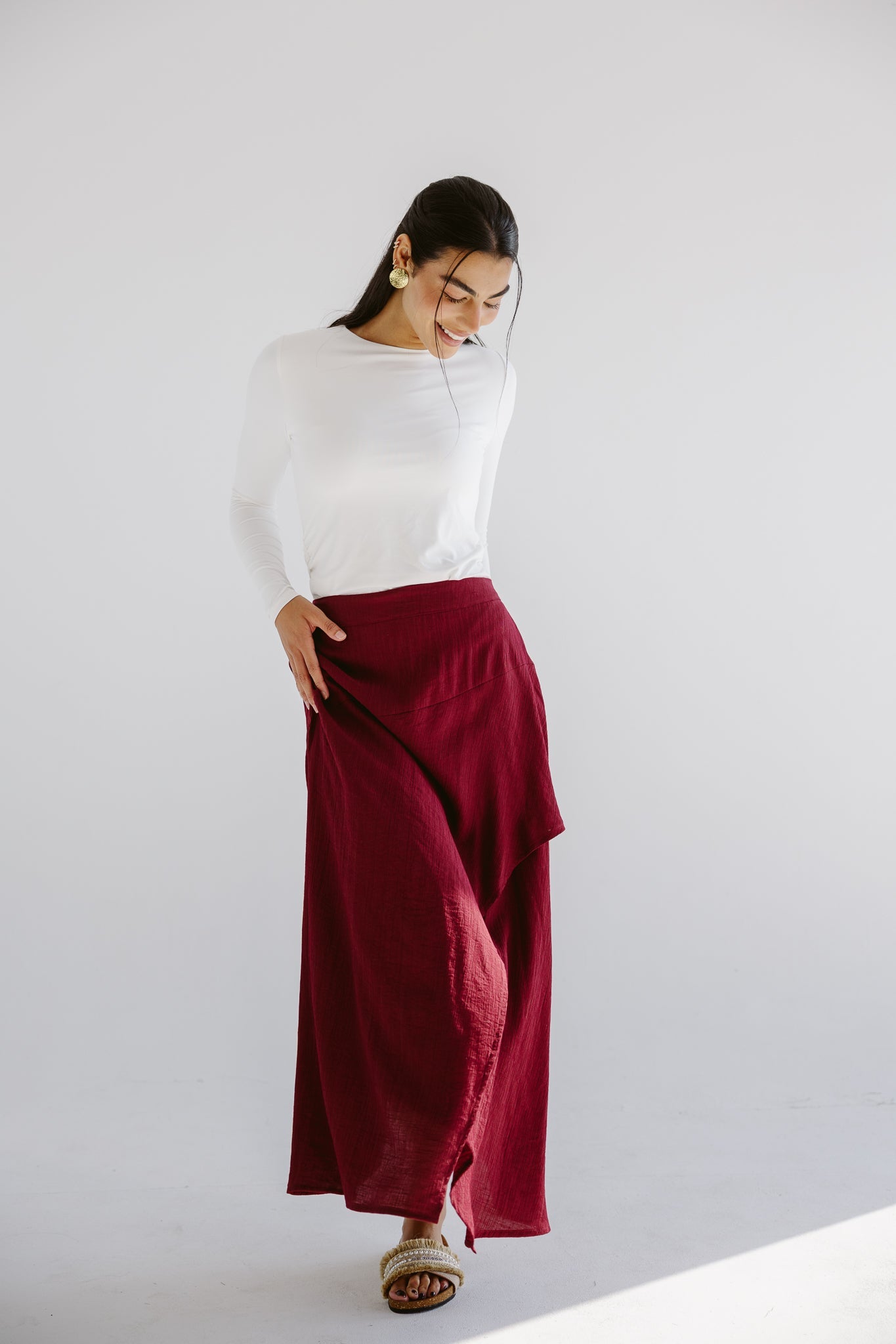 Seashell Skirt Burgundy - AB ESSENTIALS